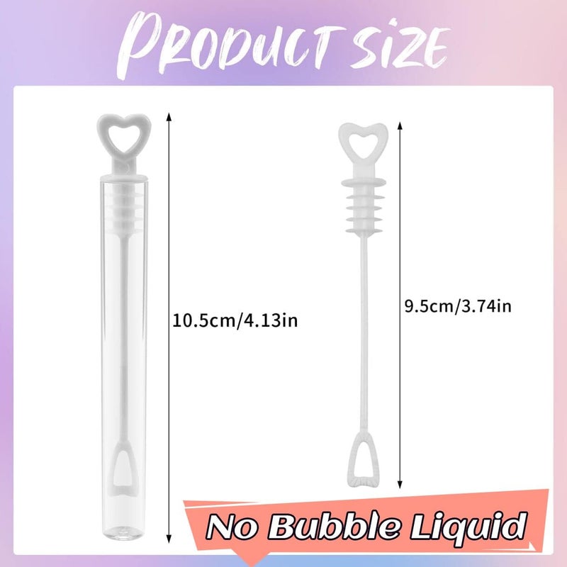 Faxco 50 PCS Bubble Wand, White Heart Bubble Stick Tube Without Bubble Liquid, Wedding Bubbles Toy, Party Favors for Anniversaries, Valentine's Day, Festival Gift(No Bubble Liquid) - Image 2