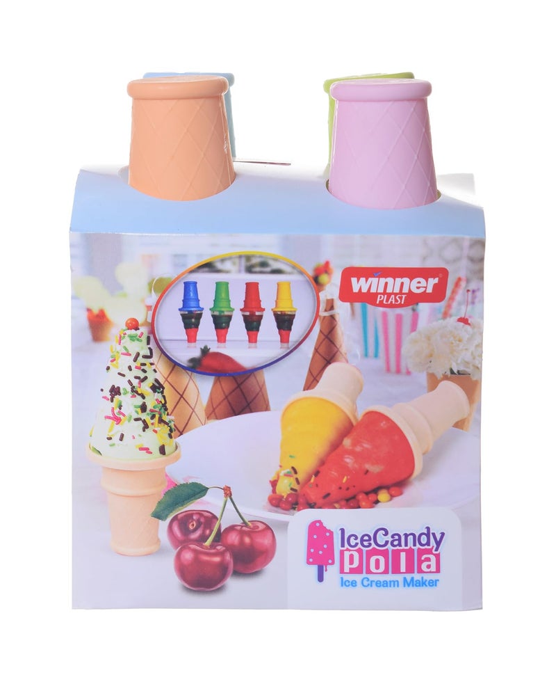 Dunya Plastic Ice Cream Shapes Dessert Maker Set Of 4 Pieces - Multi Color - Image 2