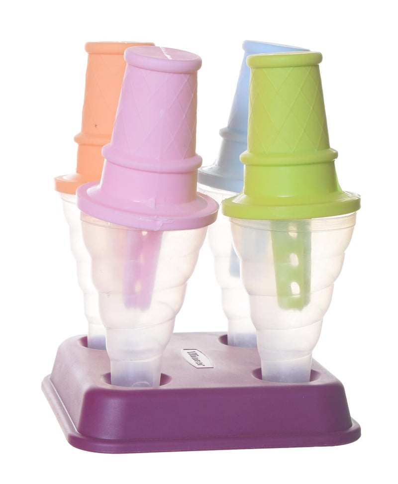 Dunya Plastic Ice Cream Shapes Dessert Maker Set Of 4 Pieces - Multi Color - Image 3