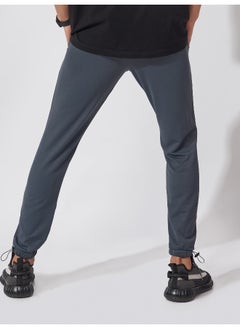 Maniac Maniac Men Printed 95% Polyester 5% Lycra French Terry fabric Dark Grey Slim Fit Trackpant  - Image 3
