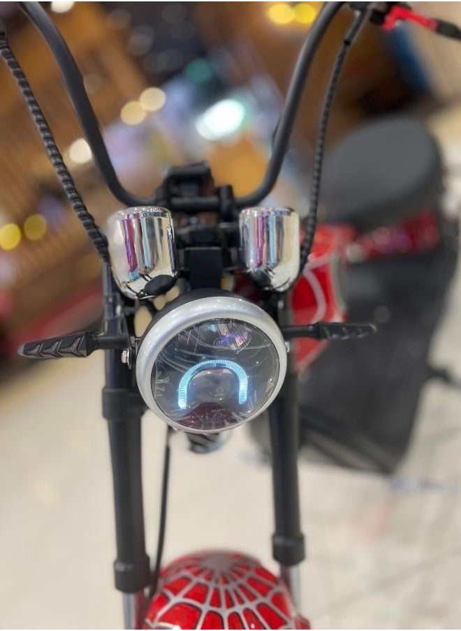 Crony New X1 Harley Electric Motorcycle Citycoco Fat Tire Electric Motorbike Harley Electric Bikes | Red spider  - Image 5