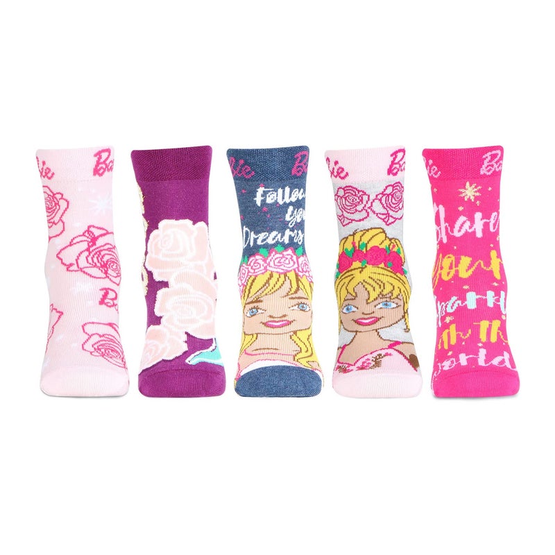 Bonjour Barbie Character Full Length Socks for Kids- Girls- Pack Of 5 - Image 5