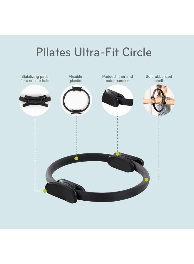 LIMOS LIMOS 15" Pilates Ring – Lightweight Resistance Fitness Circle with Foam Padded Handles for Core, Thighs, Arms & Full Body Toning – Non-Slip, Portable Pilates Exercise Ring for Home & Travel Workouts - Image 3