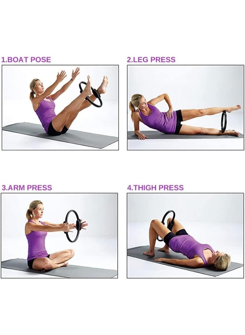 LIMOS LIMOS 15" Pilates Ring – Lightweight Resistance Fitness Circle with Foam Padded Handles for Core, Thighs, Arms & Full Body Toning – Non-Slip, Portable Pilates Exercise Ring for Home & Travel Workouts - Image 5