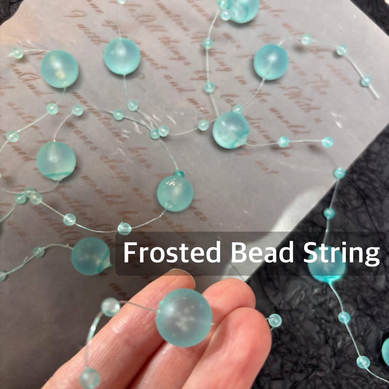 TeaSu 24Pcs Floating Bead String for Floating Candle Centerpieces, Colorful Pearl Bead for Vase Filler, Table Centerpiece, Wedding Reception and Home Decoration - Blue Green - Image 4
