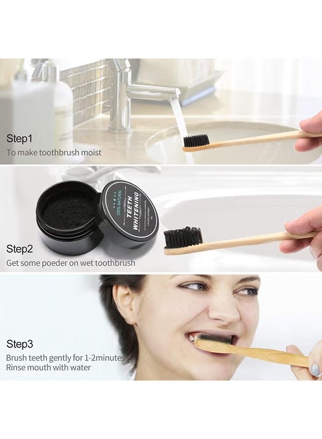ORiTi Pack of 3 Charcoal Teeth Whitening Powder Black 30grams - Image 3