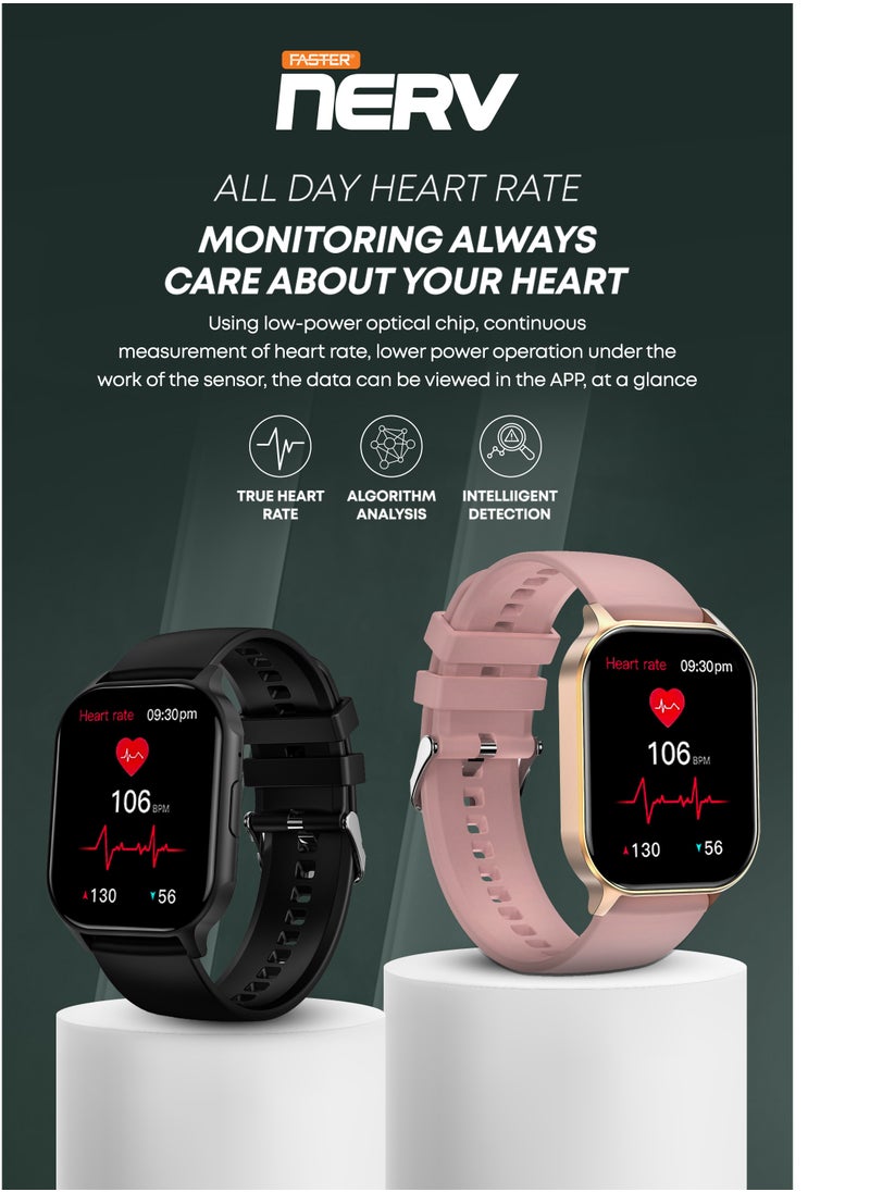 Smart Watch Pro - 2.04" AMOLED Always-On Display, Bluetooth Calling, Fitness Tracking, Sports Modes, Heart Rate & Sleep Monitoring, IP68 Waterproof, 260mAh Battery, Android & iOS Compatible