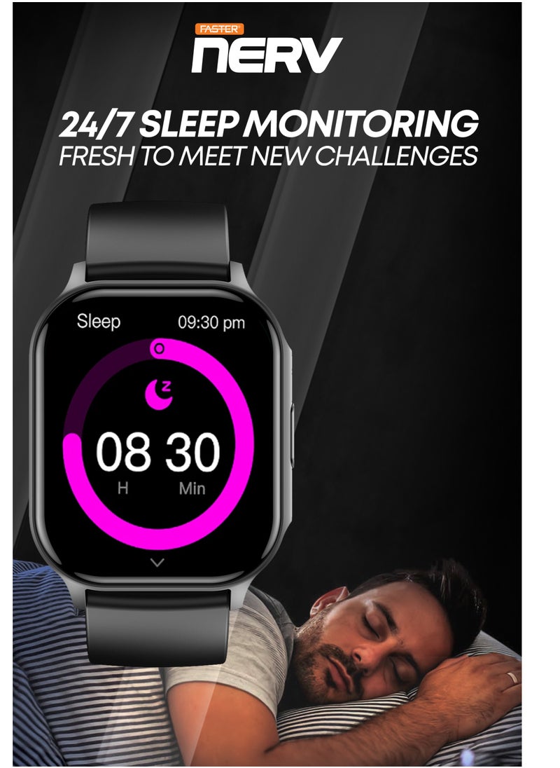 Smart Watch Pro - 2.04" AMOLED Always-On Display, Bluetooth Calling, Fitness Tracking, Sports Modes, Heart Rate & Sleep Monitoring, IP68 Waterproof, 260mAh Battery, Android & iOS Compatible