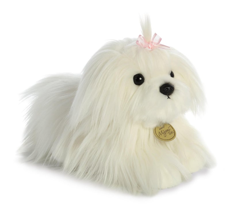 Aurora® Adorable Miyoni® Tots Maltese Puppy Stuffed Animal - Lifelike Detail - Cherished Companionship - White 11 Inches