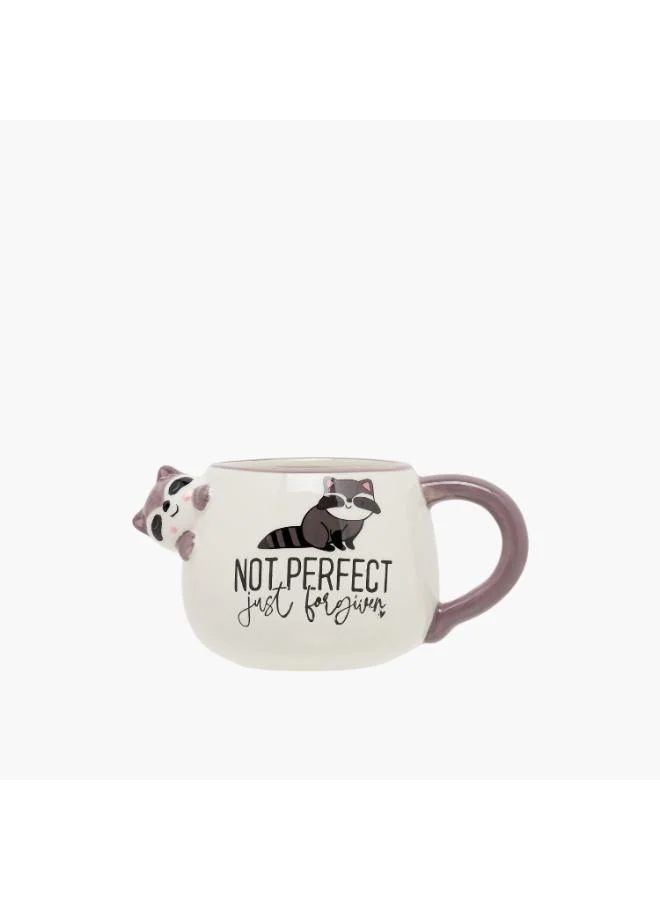 لايف ستايل Raccoon Print Dolomite Mug - 440 ml