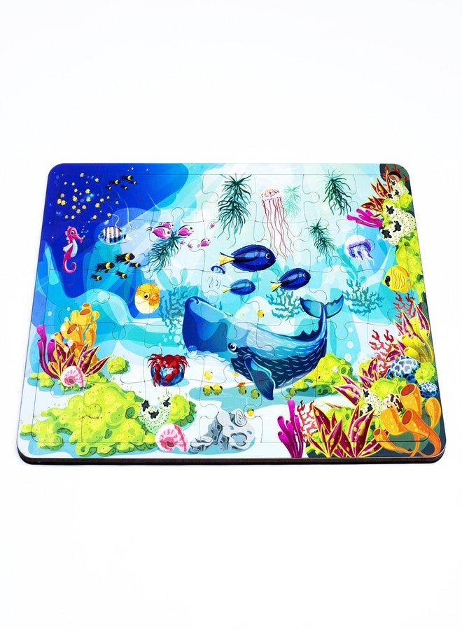 CRAFTICK Aquarium Fishes Wooden Jigsaw Puzzle for 3+ Kids, 35 Piece, Underwater Animals Wooden Toys, Educational Floor Puzzle Game, Toy for improving Memory & Problem Solving - Image 4