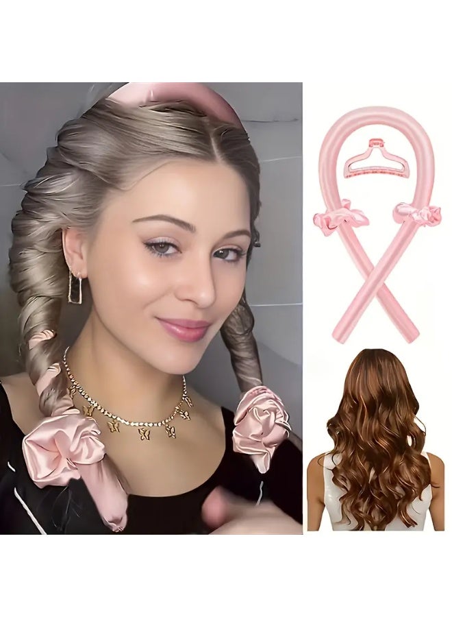 Generic maya accessories Silk Hair Curlers Heat-Free Automatic Foam Plus Steel Wire Lazy Curling Stick with Clip Featuring Sleep Wave Curls may vary color - Image 2