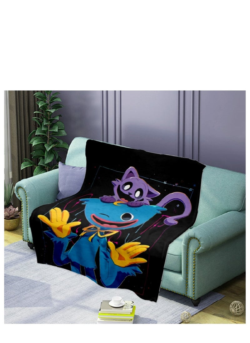 Y&D poppy playtime smiling crittersFlannel Throw Blanket  Super Soft Lightweight Air Conditioner Blanket Cooling Summer Blanket Towel Blanket For Couch  - Image 1
