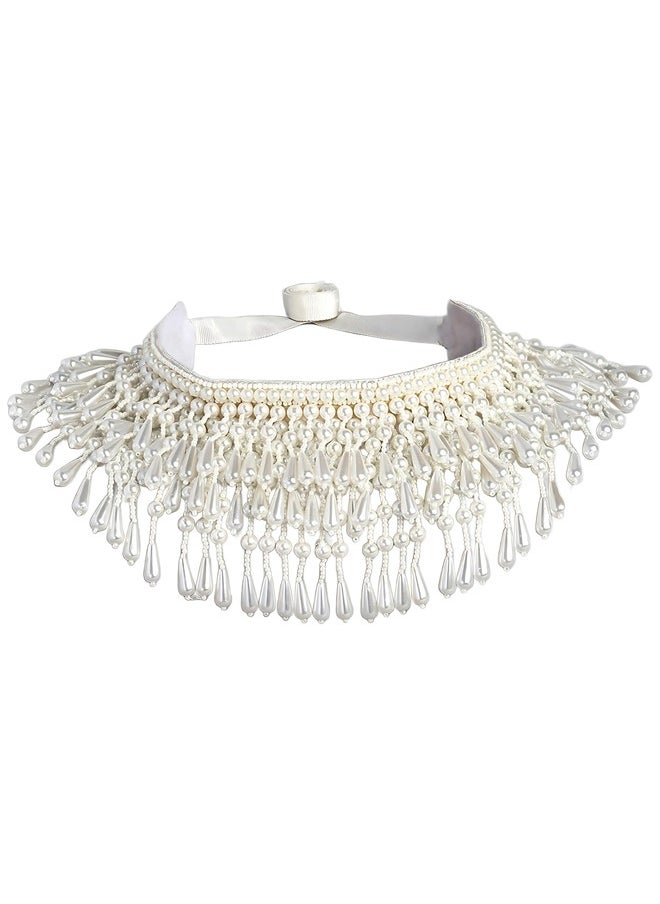 Just Peachy Just Peachy White Embellished Choker Necklace – Elegant Crystal Accents, Adjustable Fit, Lightweight & Comfortable, Hypoallergenic Jewelry for Women, Perfect for Casual & Formal Occasions  - Image 1