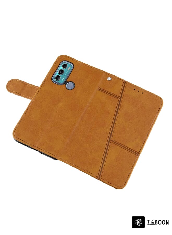 Zaboon Protective Case Cover For Motorola Moto G40 / G60 Stitching Calf Texture Buckle Leather - Image 3