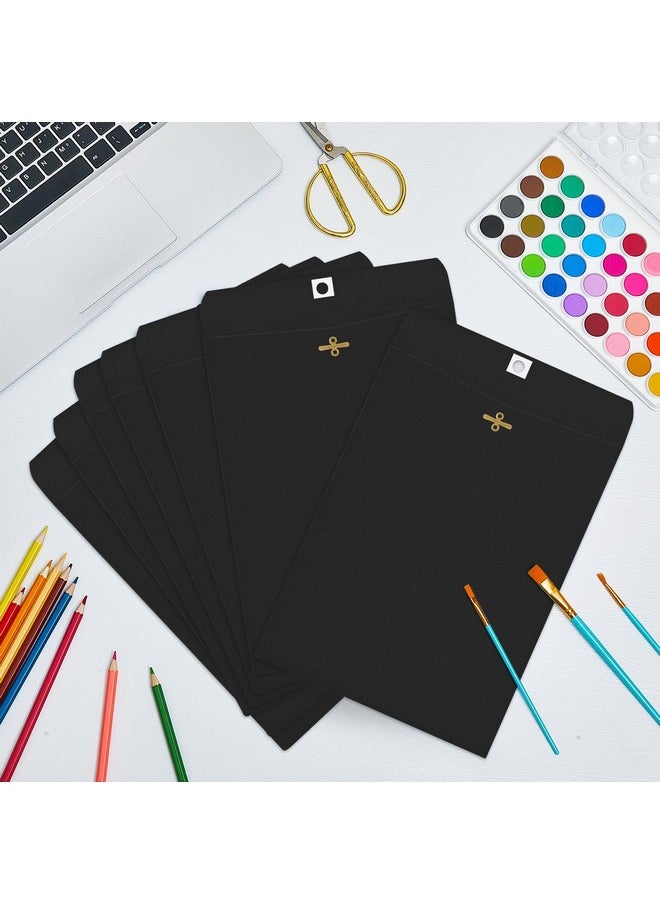 Geyee Geyee 100 Pcs Clasp Envelopes Manilla Envelopes Gummed Mailing Envelopes for Storing or Mailing Colored Envelopes for Home Office Business Supplies(Black,6 x 9 Inch)  - Image 4