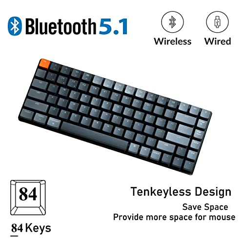 Keychron K3 Version 2 75 Layout 84 Keys UltraSlim Wireless BluetoothUSB Wired Mechanical Keyboard with RGB Backlit HotSwappable LowProfile Keychron Optical Brown Switch for Mac Windows - Image 3