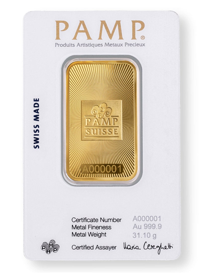 PAMP - Suisse Pamp 24K 1oz 999.9 Gold Bar - 1 Ounce - Image 1
