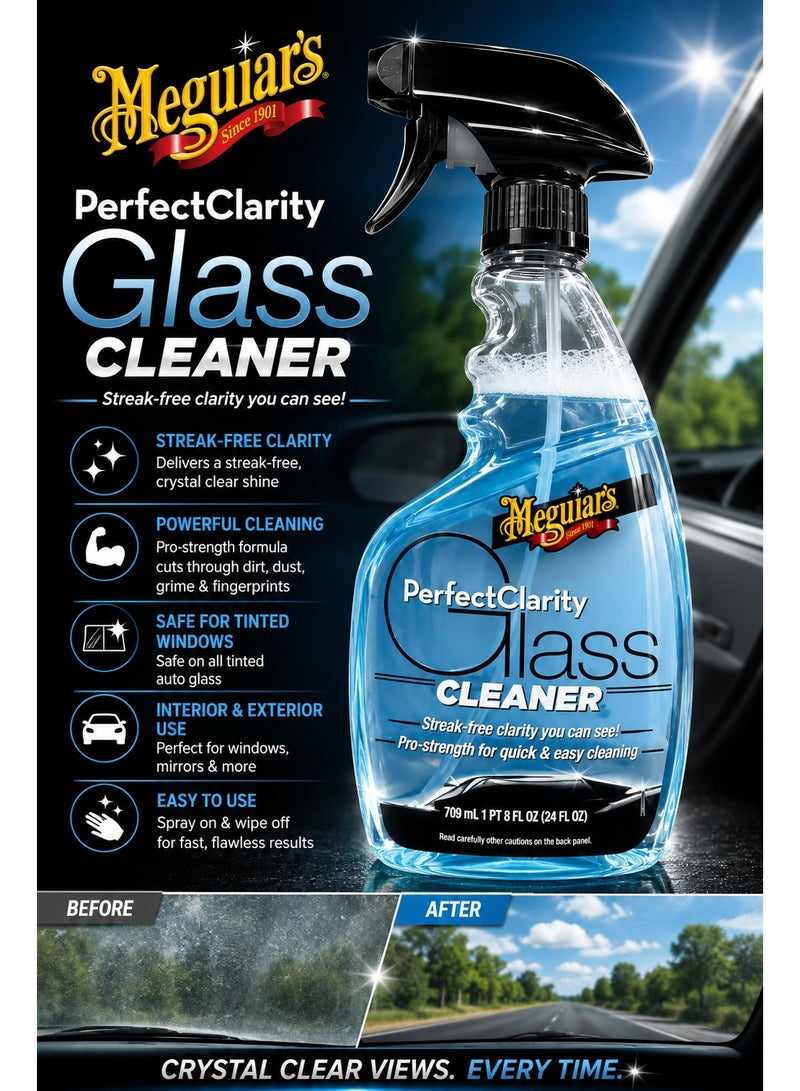 Meguiar's Perfect Clarity Glass Cleaner Delivers Crystal Clear Visibility, Streak-Free Shine and Powerful Cleaning Every Time - Image 1