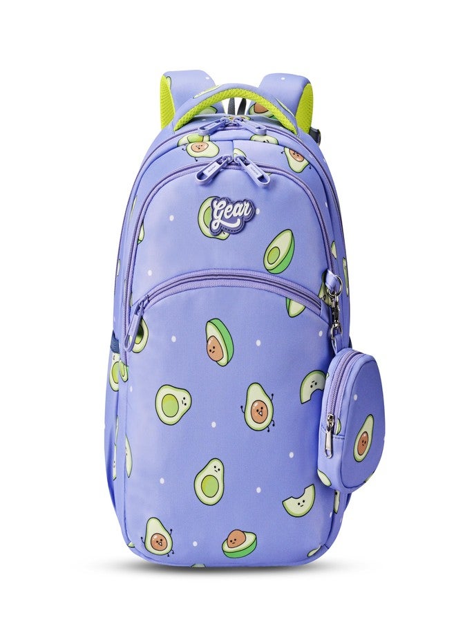 Gear Avacado 3 Compartment Backpack 15"/21L Small Water Resistant School Bag/Casual Backpack/Daypack/Kids Bag for Boys/Girls (Purple-Green) - Image 1