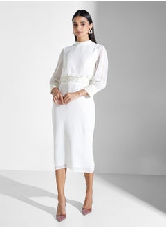 Hope & Ivy Bridal Embellished High Neck Pencil Dress  - Image 1
