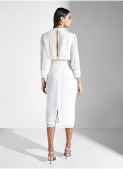 Hope & Ivy Bridal Embellished High Neck Pencil Dress  - Image 2