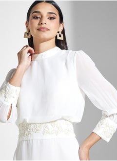 Hope & Ivy Bridal Embellished High Neck Pencil Dress  - Image 3