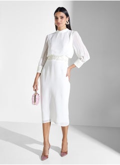 Hope & Ivy Bridal Embellished High Neck Pencil Dress  - Image 4