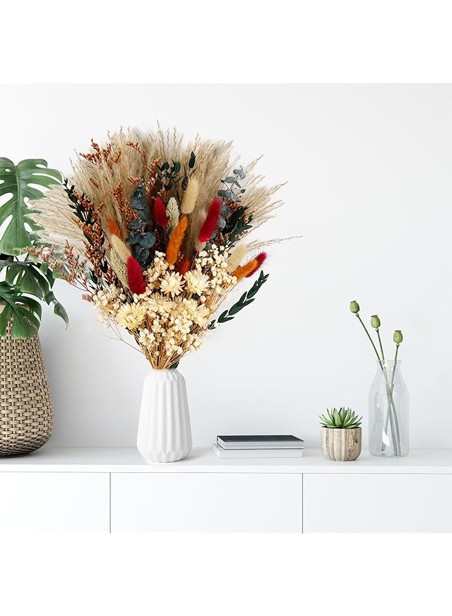 Generic Dried Flower Bouquet – 17 Inch Natural Dried Pampas Grass With Bunny Tails Eucalyptus And Reed Grass For Fall Home Decor Perfect For Table Or Mantel Arrangements  - Image 2