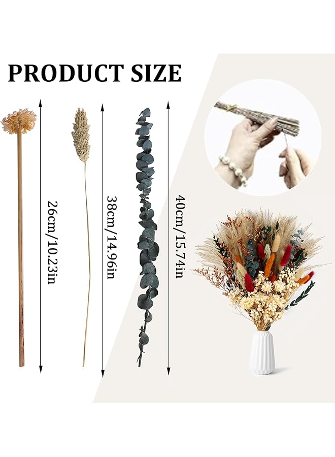 Generic Dried Flower Bouquet – 17 Inch Natural Dried Pampas Grass With Bunny Tails Eucalyptus And Reed Grass For Fall Home Decor Perfect For Table Or Mantel Arrangements  - Image 5