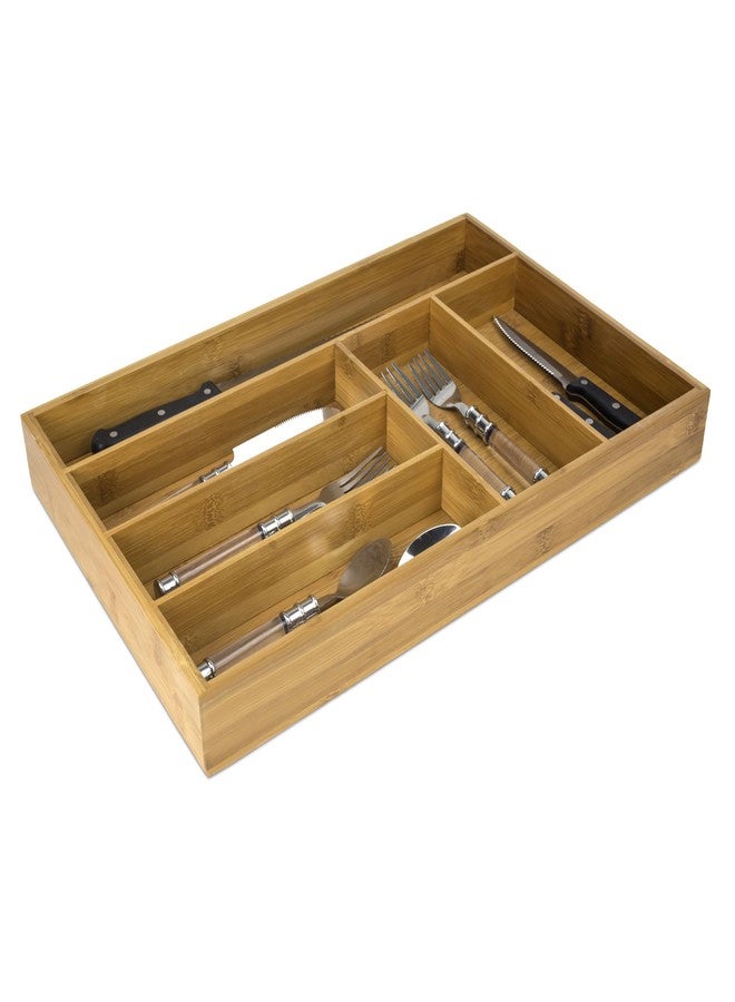 Home Basics Large Bamboo Cutlery Tray - Image 1