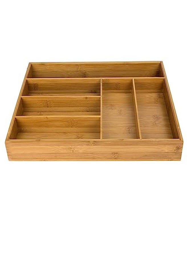 Home Basics Large Bamboo Cutlery Tray - Image 4