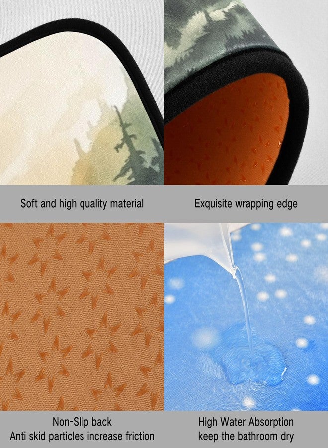 Kigai Watercolor Forest Kitchen Rug Set of 2 Non Slip Washable Cushioned Anti-Fatigue Kitchen Mat Comfort Standing Floor Mat for Kitchen Washroom Bedroom - Image 2