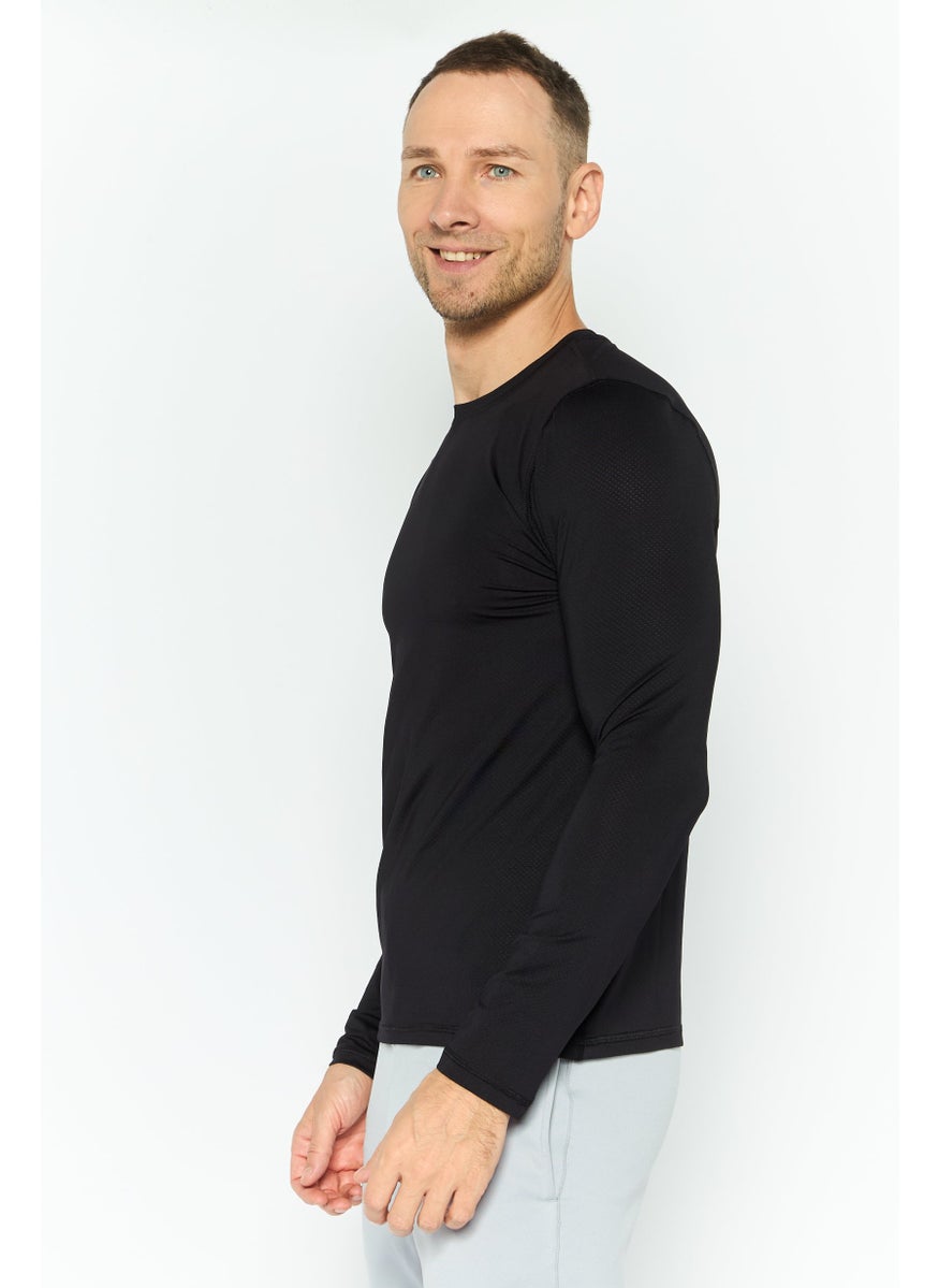 90 Degree By Reflex Men Sportswear Fit Long Sleeve Outdoor Shirt, Black  - Image 3