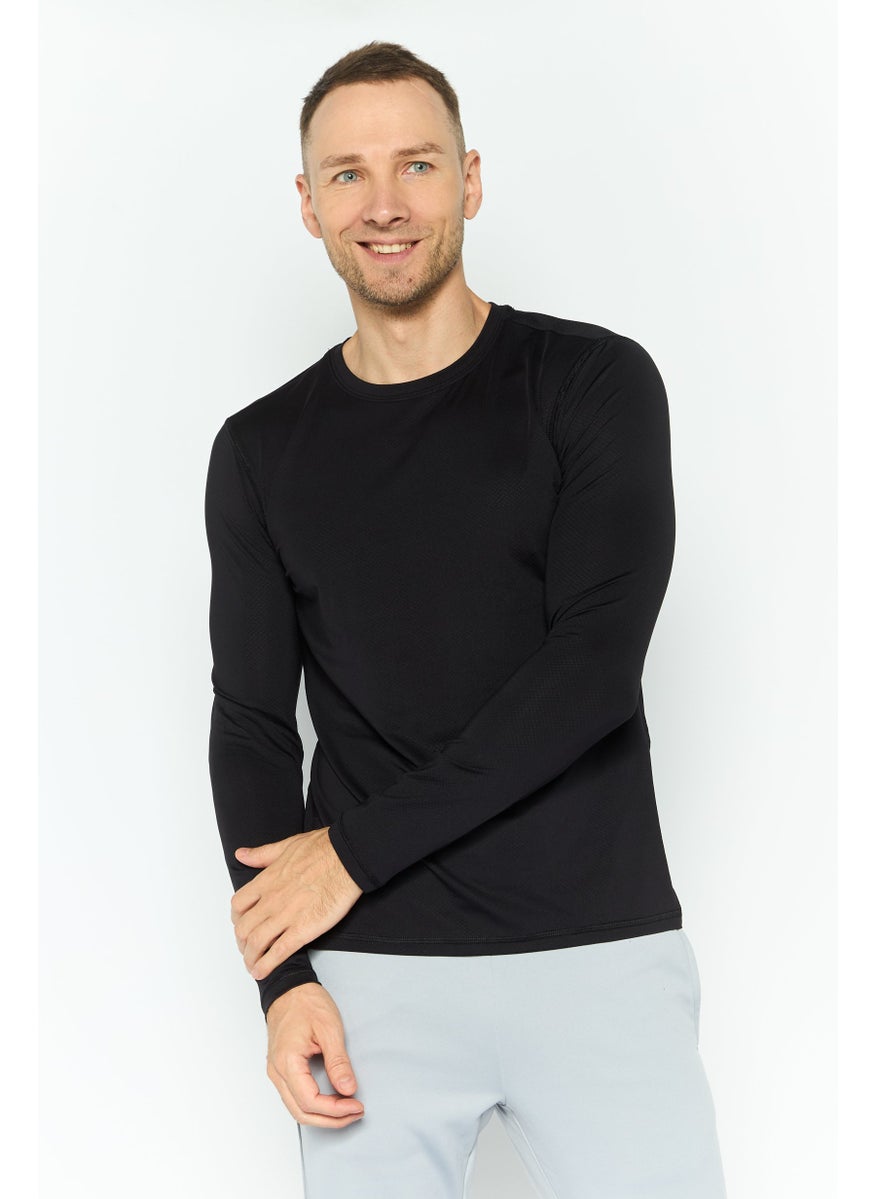 90 Degree By Reflex Men Sportswear Fit Long Sleeve Outdoor Shirt, Black  - Image 1