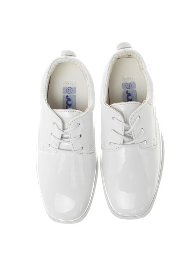 Josmo Boys Dress Shoes Casual Fashion - Classic Laceup Oxford Dress Formal Shoe - White Smooth (Size 7 Toddler) - Image 3