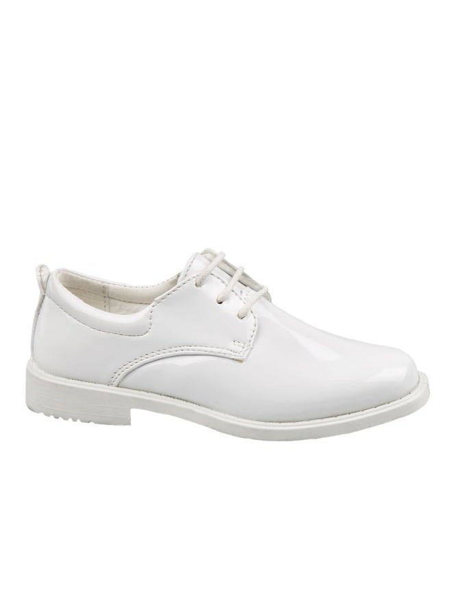 Josmo Boys Dress Shoes Casual Fashion - Classic Laceup Oxford Dress Formal Shoe - White Smooth (Size 7 Toddler) - Image 2