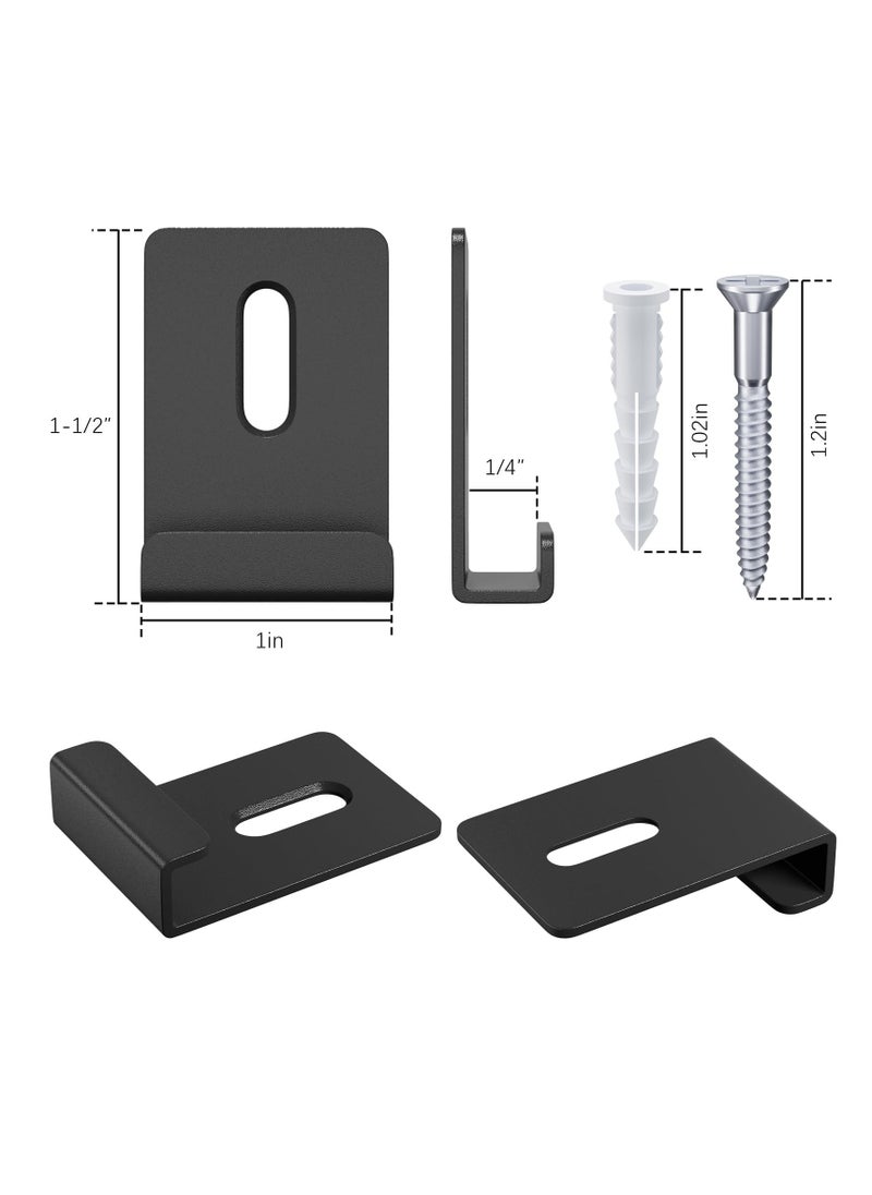 SYOSI 8 Pcs Metal Mirror Clips, Wide Channel Heavy Duty Hanger Clip Kit, Large Retainer Clips with Screws for Wall Mounting Mirrors, Frameless Billboards, Tile Displays  - Image 2