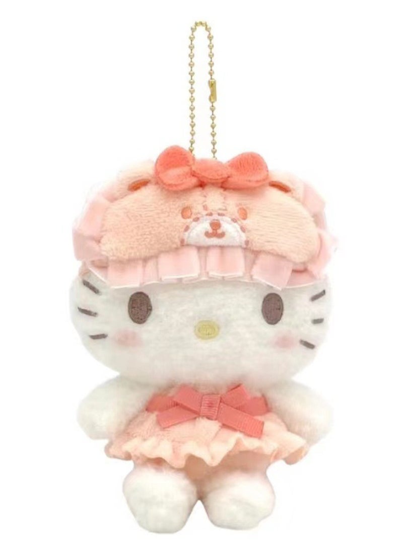 Cute Plush Pendant Eye Mask Pajamas Toy Keychain School Bag Pendant (KT Cat)  - Image 1
