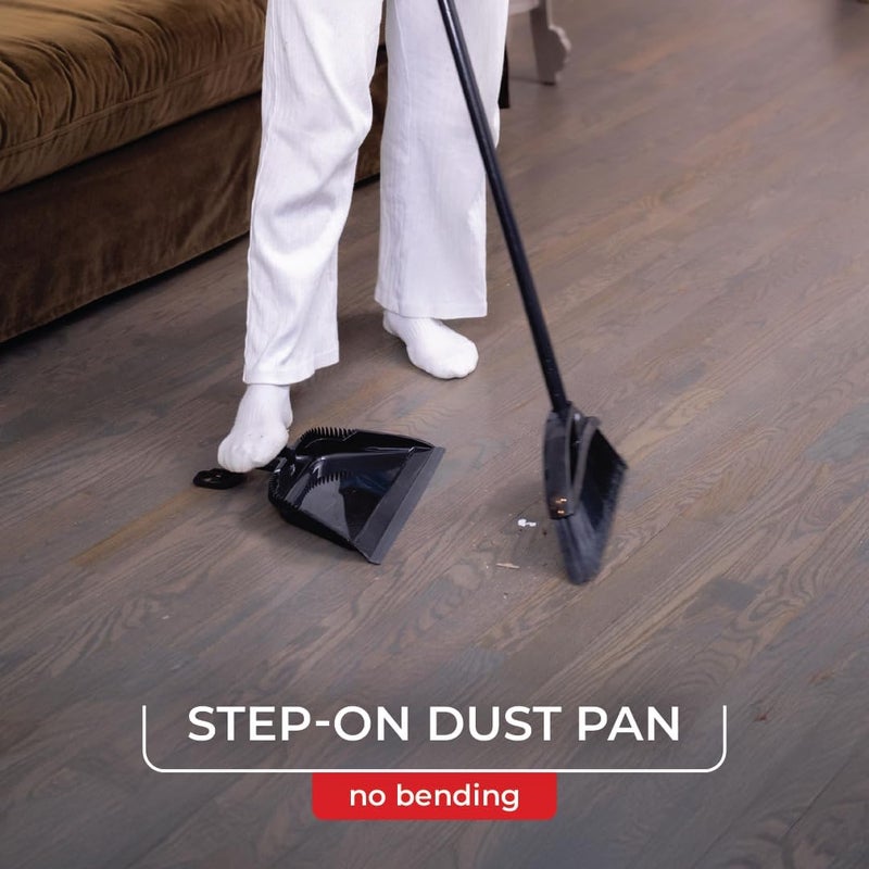 o cedar Indoor & Outdoor Strong Sweep Broom & Brush Bundle | Heavy Duty Bristles Remove 99% of Dust & Dirt in One Sweep | Step-On Dust Pan | Safe for Hardwoods, Powerful on Outdoor Debris - Image 5