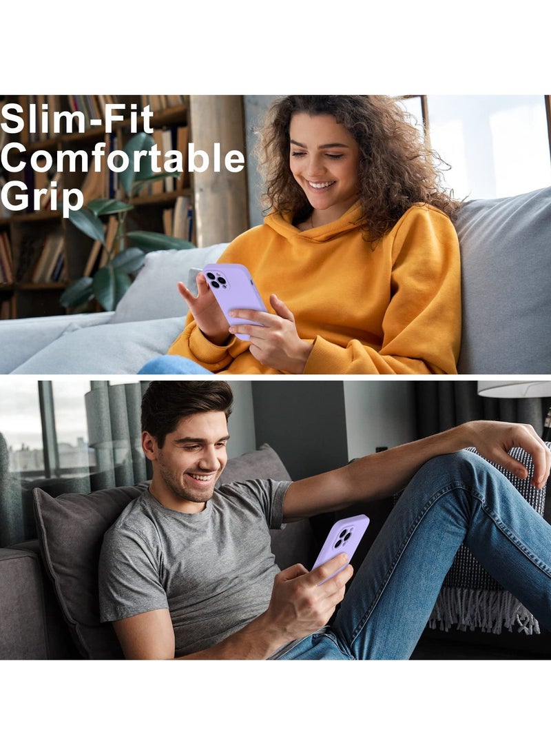 iPhone 14 Pro Max Case with Screen Protector,Enhance Camera Protection,Soft Flexible Silicone Gel Rubber Cover,Shockproof Protective Phone Case for iPhone 14 Pro Max 6.7" Lavender Purple - Image 2