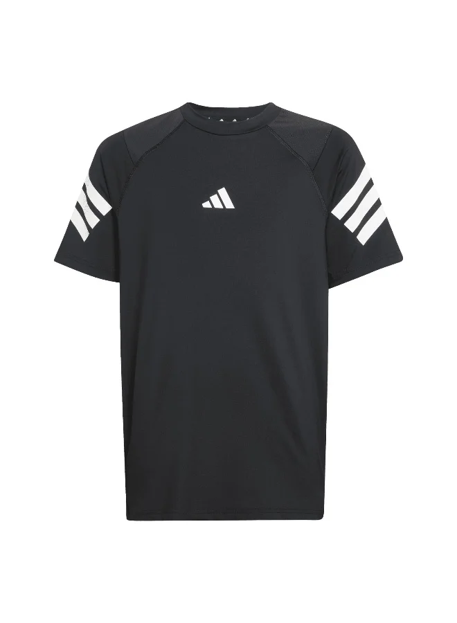 Adidas Adidas J Spr Tee Black T-Shirt (Short Sleeve) T-Shirts For Kids