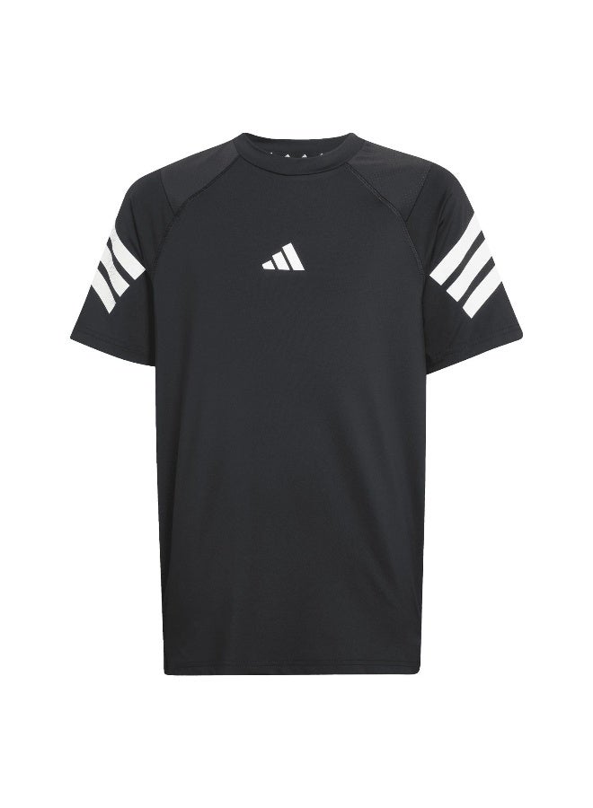 Adidas Adidas J Spr Tee Black T-Shirt (Short Sleeve) T-Shirts For Kids - Image 2
