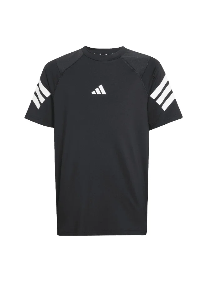 Adidas Adidas J Spr Tee Black T-Shirt (Short Sleeve) T-Shirts For Kids