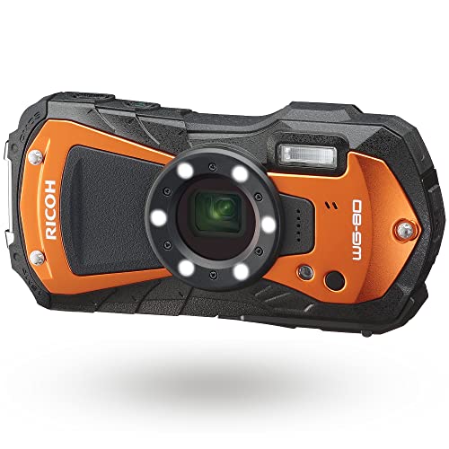 Pentax Ricoh WG-80 Orange Waterproof Digital Camera Shockproof Freezeproof Crushproof (International Version) - Image 1
