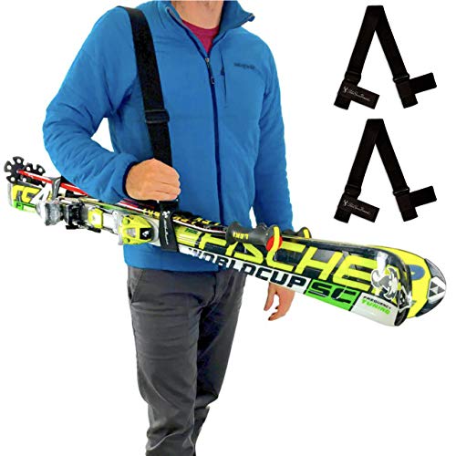 StoreYourBoard Ski Carrier Strap 2-Pack, Adjustable Ski and Pole Carrier, Shoulder Sling System for Carrying Skis, Heavy-Duty Ski Holder Strap (2 Pack) - Image 1