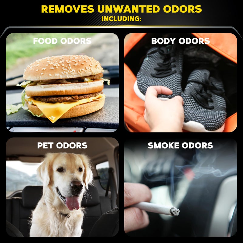 Meguiar's معطر هواء السيارة الكامل من ميغوايرز، رذاذ لإزالة الروائح الكريهة من السيارة يقضي نهائياً على الروائح غير المرغوب فيها داخل السيارة، رائحة الكروم الأسود، 2 أونصة علبة رذاذ - Image 3