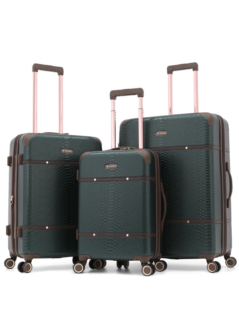 SONADA Premium Travel Set — Sonada Hardside Luggage Trolley Bag 3 Pcs Set (Green, 20″/24″/28″) - Image 1
