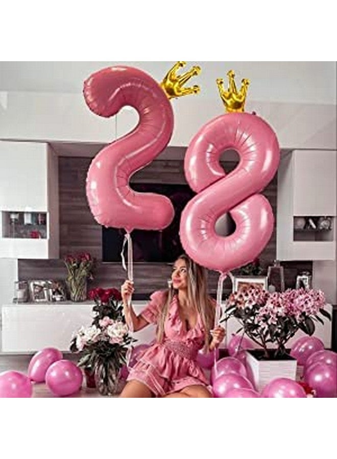 T-Antrix Number 6 Balloons - Large, 40 Inch | 6th Birthday Balloons for Girls |Six Helium Balloons for Birthday Party Wedding 16 60 Decorations Anniversary, Pink - Image 5