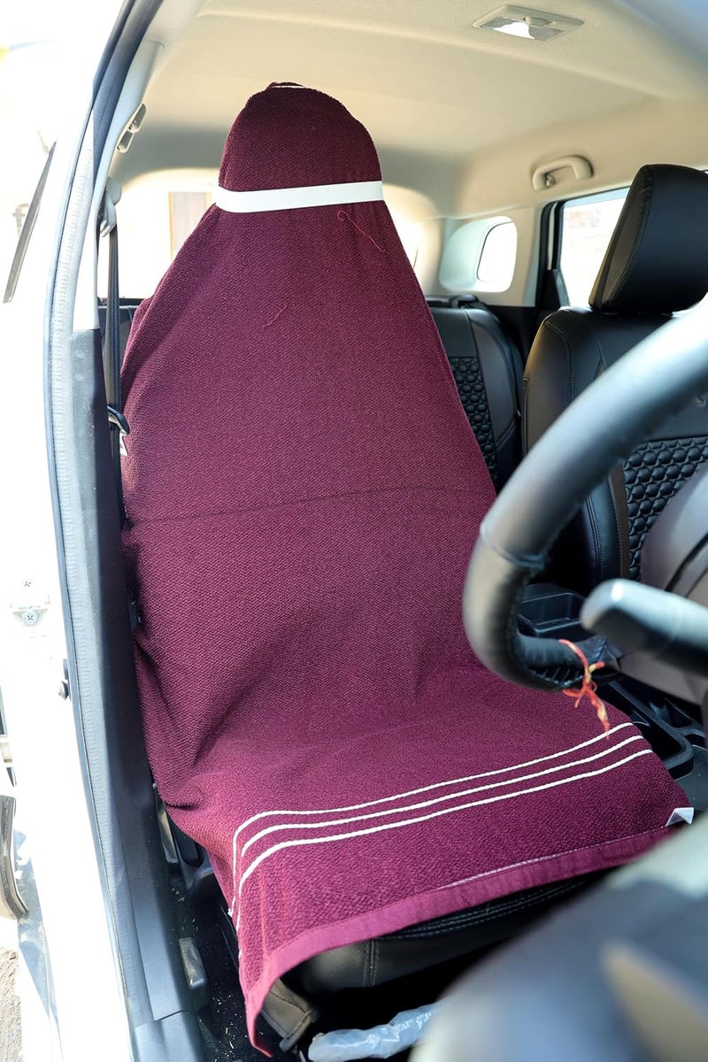 DANSHREE All car seat Towel with Tie Knot 550 GSM Pack of 2 Original Product AS PER Picture Shown 2 Marron - Image 1
